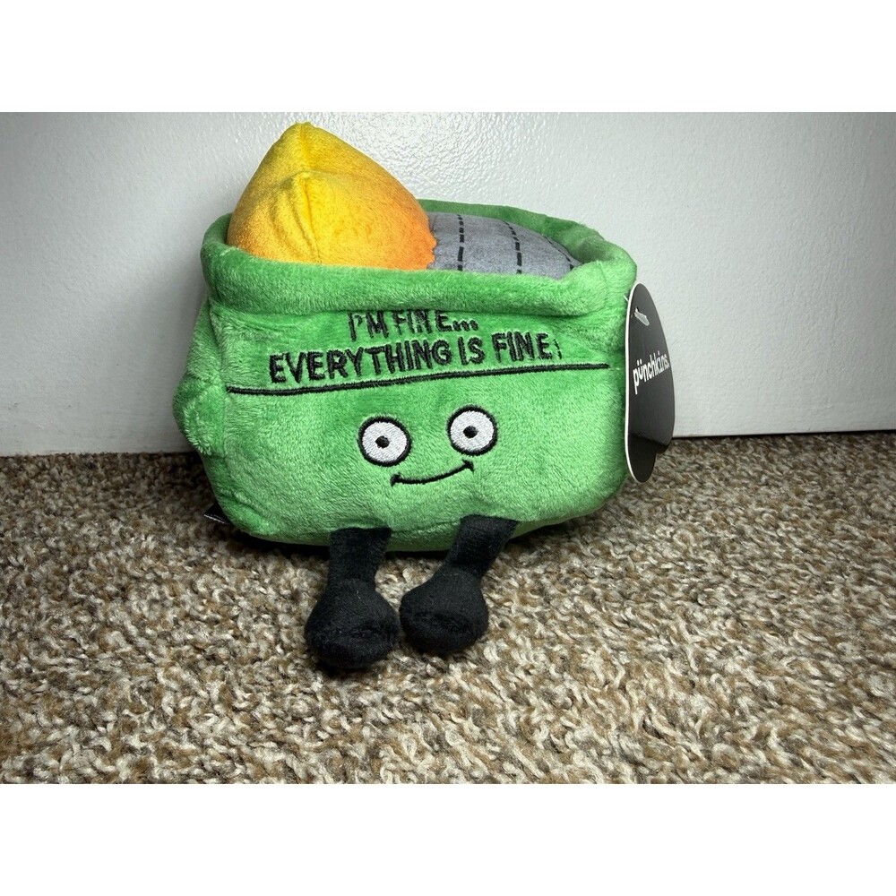 Punchkins Dumpster Fire Plush I’m Fine Everything Is Fine NWT 6” DUMP1